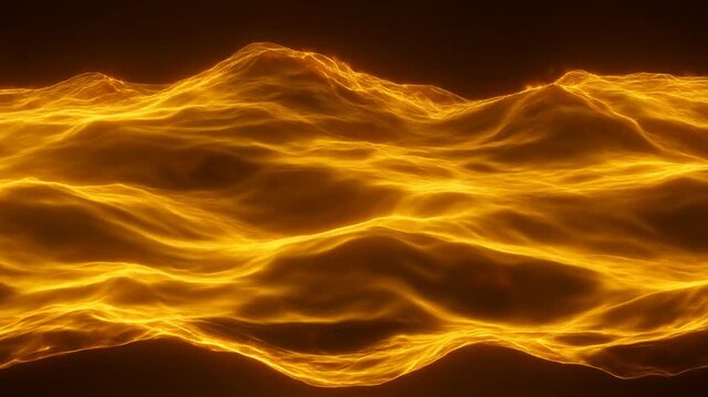 Abstract wavy landscape with golden textures and warm hues, evoking energy and dynamism