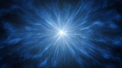 Intense blue light beams converge toward the center creating a dynamic glowing energy focal point representing futuristic technology digital visualization motion and abstract luminous design