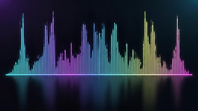 Neon Spectrum A Vibrant Audio Waveform Visualization.