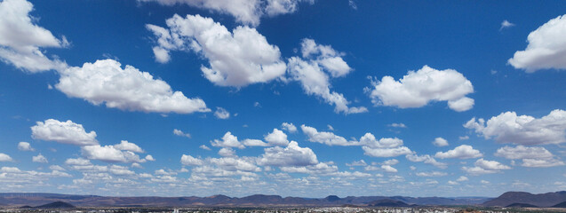 Blue sky and white clouds background, Cloud in the blue sky. Aerial photography