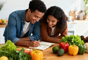 Young Couple Meal Prepping Together - For nutrition and budgeting content