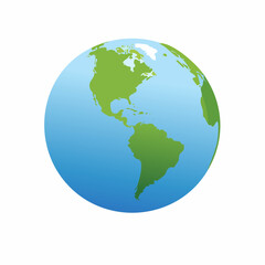 Obraz premium Green Earth Globe Showing North America and Part of Eurasia.