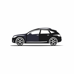 Fototapeta premium Sleek Black SUV Illustration with Detailed Wheels and Modern Design.