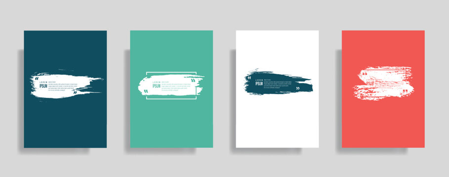 Modern quote templates for social media stories & marketing, colorful background banners with brush stroke text boxes, creative graphic design elements