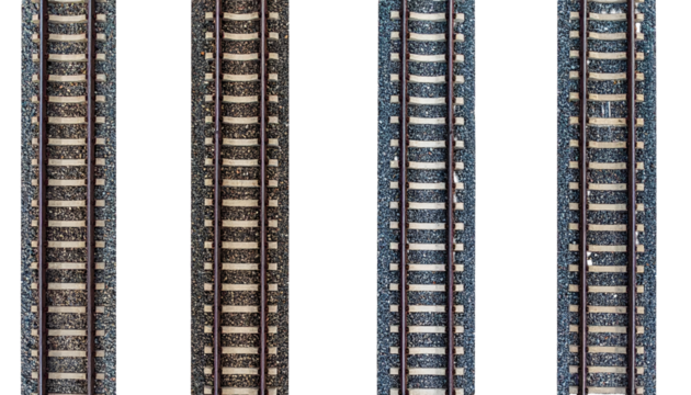 Detailed view of parallel train tracks leading to an unknown destination, symbolizing journey and progress.