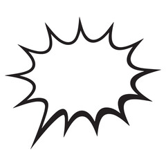 Exploding speech bubble outline for comic strips and dialog