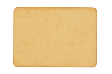 Blank old paper sheet with rounded corners, empty antique parchment texture template on transparent background