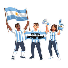 Argentina Sport Soccer Fans Vector Illustration