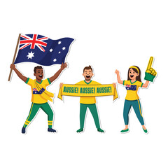 Australia Sport Soccer Fans Vector Illustration