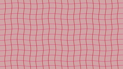 くすみピンクのバレンタイン背景 波打つ格子パターン｜韓国風, グリッド, 幾何学模様, ストライプ, 波線, ピンク, 赤, チョコレート