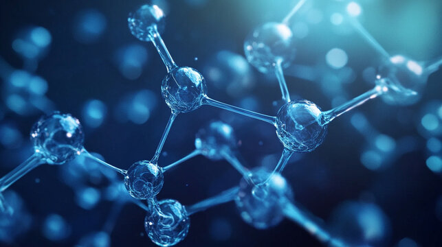 Abstract floating chemical compounds forming dynamic molecular structures vibrant colors representing scientific discovery innovation and the unseen forces of chemistry and nature - Powered by Adobe