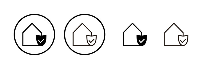 home insurance icon logo design. home protection sign and symbol