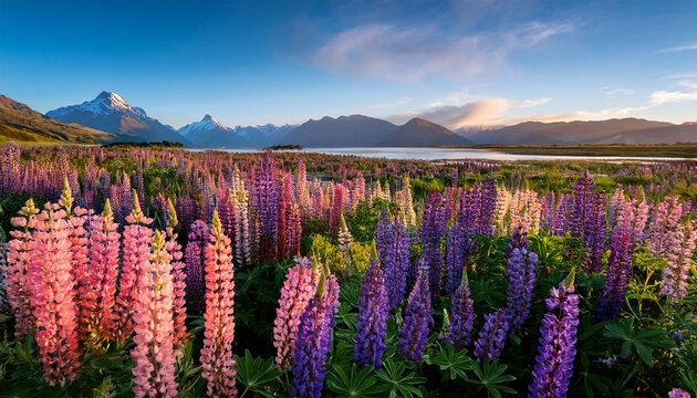New Zealand Lupins In Spring
