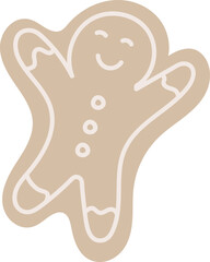 Smiling Gingerbread Cookie Outline