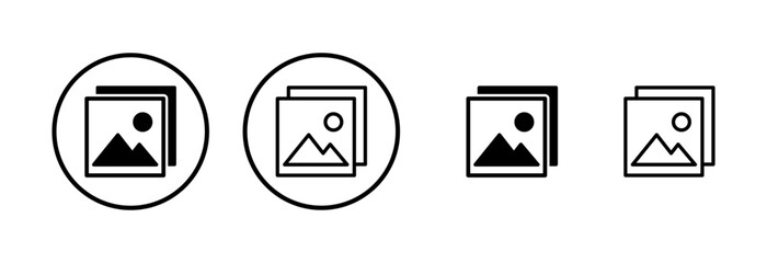 Picture icon logo design. photo gallery sign and symbol. image icon