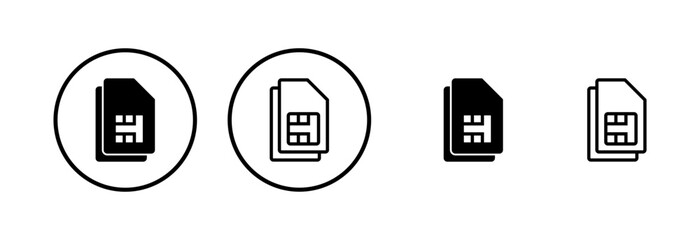 Sim card icon logo design. dual sim card sign and symbol