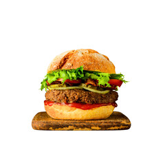 Burger fast food on white isolated on white