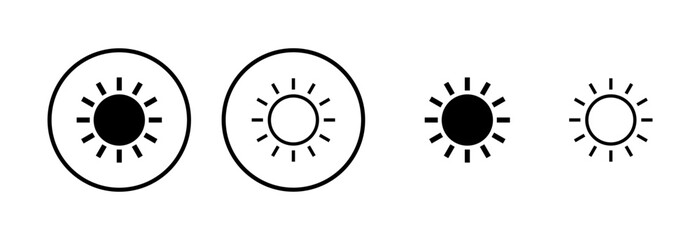 Sun icon logo design. Brightness sign and symbol