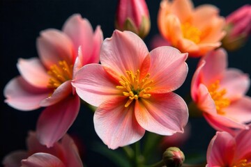 Fototapeta premium Scorched Petals Delicate floral motifs rendered in watercolor, with edges kissed by fire, a juxtaposition of fragility and destruction. A close up of watercolor floral elements, perhaps abstract