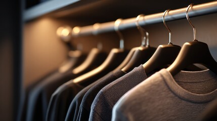 Obraz premium Clothes hanging on rail