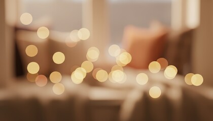 Warm fairy lights with soft bokeh glow creating a cozy atmosphere