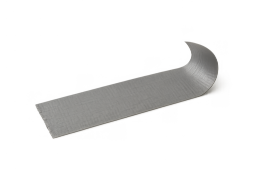 Gray adhesive duct tape strip for repair and packaging applications with an industrial textured surface on transparent background - Powered by Adobe