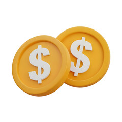 Obraz premium Two golden dollar coins a simple 3D render perfect for finance and investment presentations