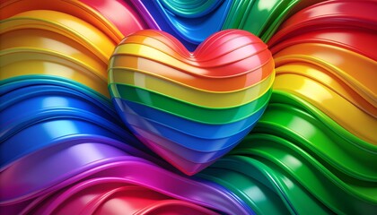 Tęczowe serce symbolizujące tęczową flagę