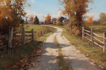 country road in autumn