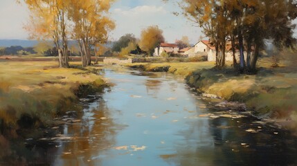 autumn landscape with river