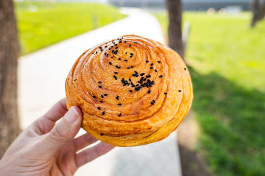 Shorgoghal, or shor gogal, a traditional Azerbaijani pastry in a round shape. It is mainly prepared for Nowruz in Azerbaijan