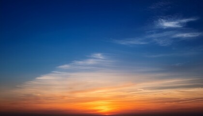 Obraz premium Sky Gradient From Blue To Orange Sunset