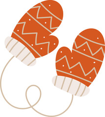 Winter Mittens with Zigzag Pattern