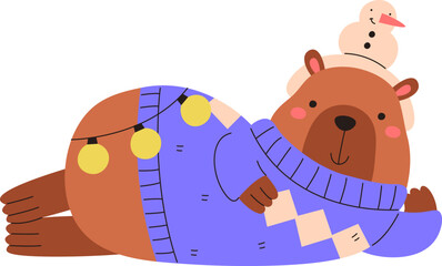 Capybara in Cozy Sweater Relaxing