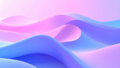 Fototapeta premium A mesmerizing digital artwork featuring flowing, abstract forms in soft pastel hues of pink and blue, creating a fluid landscape