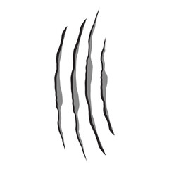 Black Claw Scratch Marks Silhouette Vector Illustration for Animal Attack Monster Damage and Horror Design Concepts Isolated on White Background for Aggressive Branding Projects