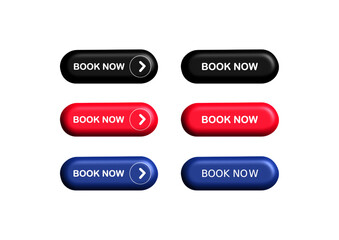 Book Now Button Set Vector | Modern Web UI Icons for Websites & Apps