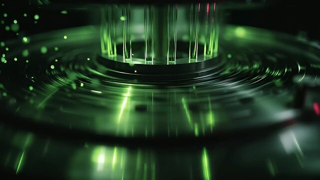 Futuristic extraction lab centrifuge core technology green light
