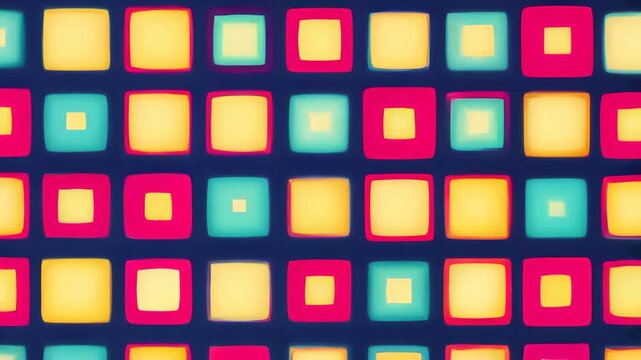 Abstract Colorful Squares Pattern: A vibrant arrangement of colorful squares creates a captivating visual display, a harmonious dance of shapes and hues, evoking a sense of playfulness and modernity.