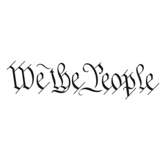 We The People Calligraphy Text Vector Illustration for US Constitution History Design