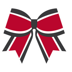 ed and Black Cheerleading Ribbon Bow Vector Illustration with Tails for Sports Team Spirit