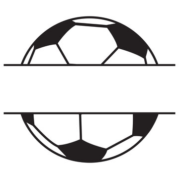 Soccer Ball Split Monogram Frame for Sports Team Name and Athlete Logo Design