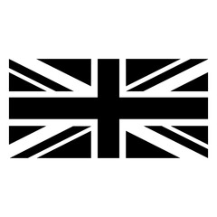 Black and White United Kingdom Union Jack Flag Vector Illustration