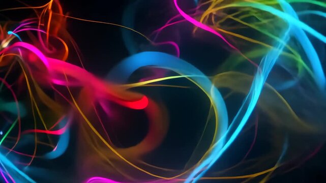 Colorful Swirls of Light: Abstract, mesmerizing patterns of vibrant color gracefully intertwine, creating a dynamic visual experience that ignites the imagination.