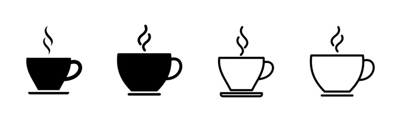 Coffee cup icon set. cup a coffee icon vector.