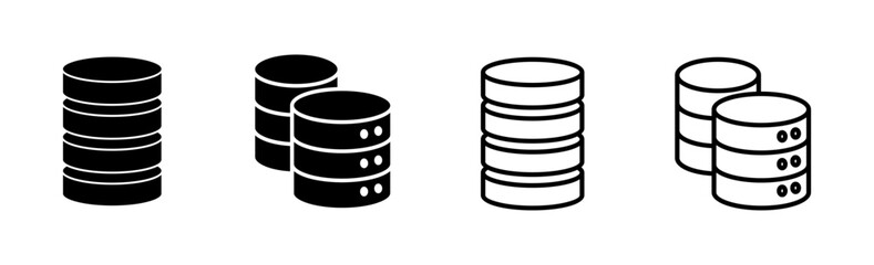 Database icon set. database vector icon