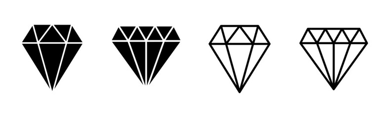 Diamond icon set. diamond gems vector icon.