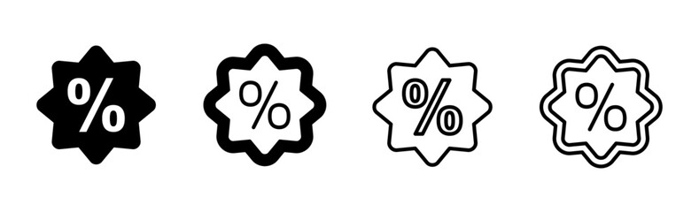 Discount icon set. Discount tag icon.