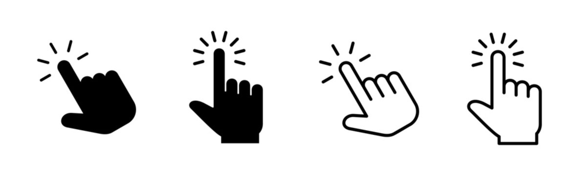 Hand click icon set. pointer icon vector. hand cursor icon vector