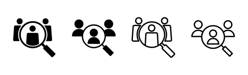 Hiring icon set. Search job vacancy icon. Human resources concept. Recruitment
